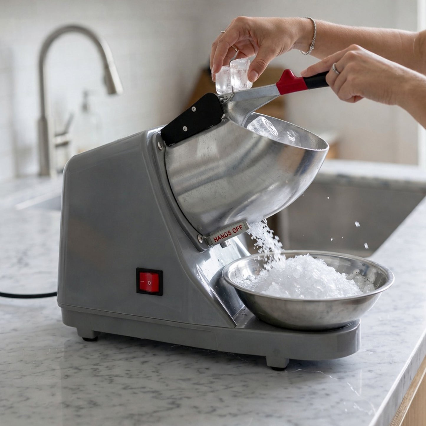 Electric Ice Crushing Machine With Stainless Steel Bowl 1 Set