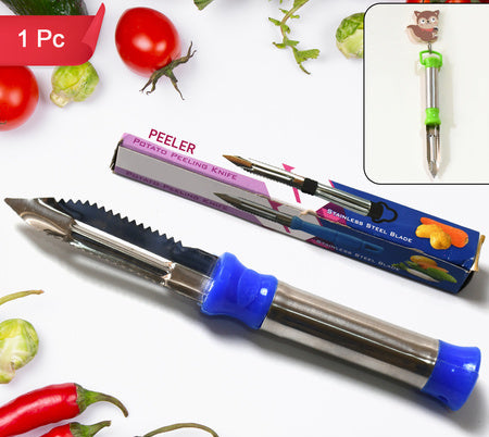 8218 2in1 Multi-purpose Stainless Steel Peeler With Hanging Ring For Vegetables Potato Peeler Carrot Grated Suitable For Peeling And Shredding Fruit And Vegetables Kitchen Accessories Piller (1 Pc)