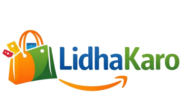 Logo of LidhaKaro with colorful shopping bag icon on a white background